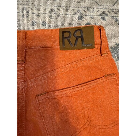 Ralph Lauren Double RL (RRL) High Boy Fit Denim Orange Jeans size 27 Women’s - Picture 6 of 13
